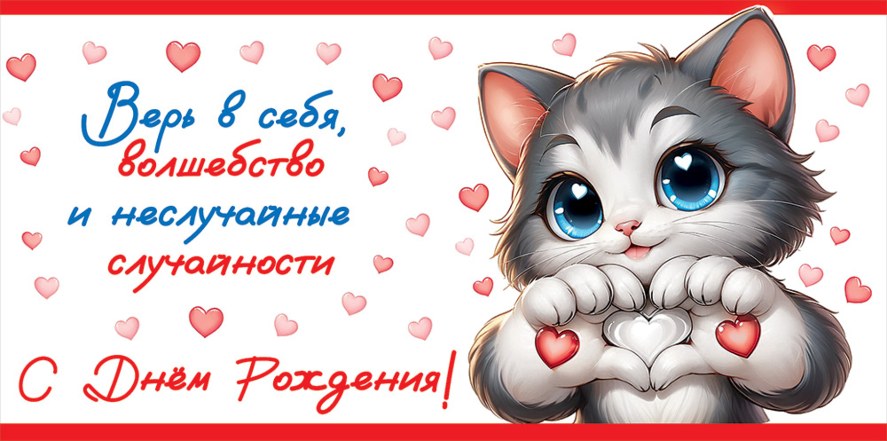 

5.0001031 Конверт для денег Евро Верь в себя... С Днём рождения! (уни) С текстом УФ-лак